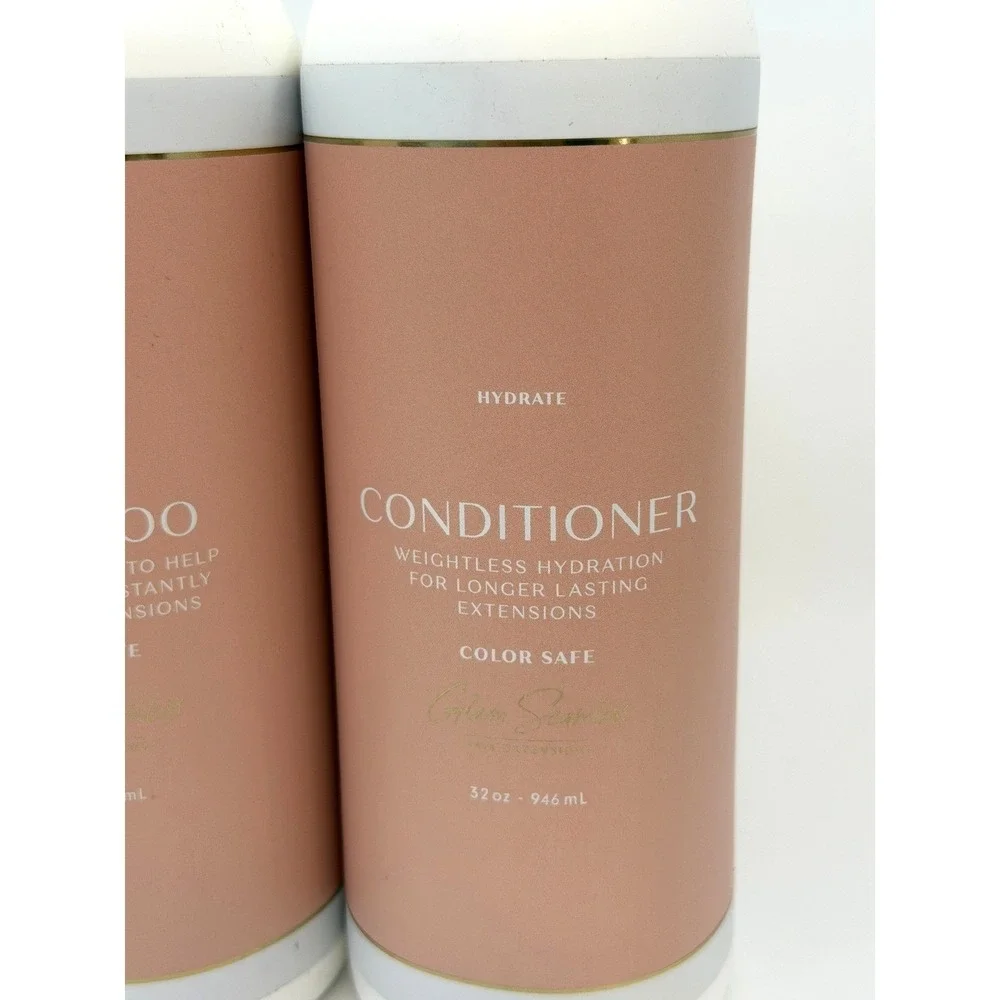 Glam Seamless Hair Extension‎ Shampoo and Conditioner Set 32oz Color Safe Duo